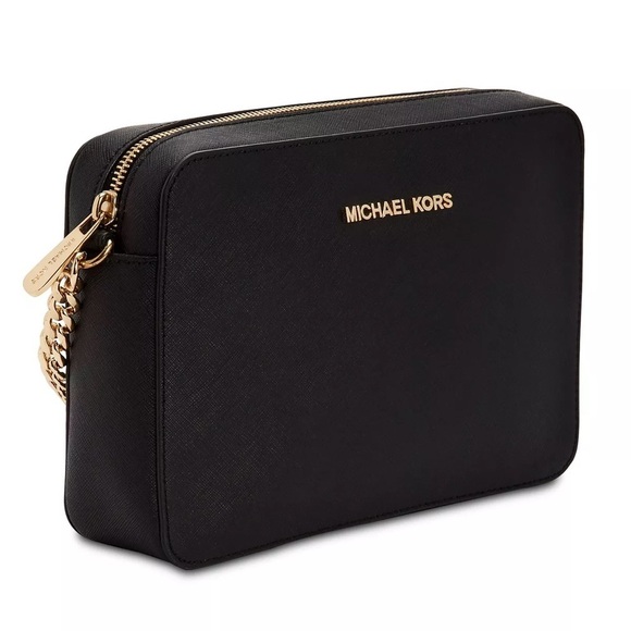 Michael Kors Jet Set Large Crossbody Saffiano Leather Bag, Black - Picture 3 of 9